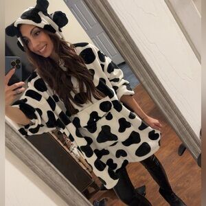 Cow Print Oversized Sweater